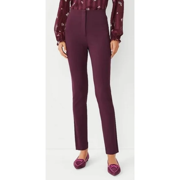 NWT The Audrey High Rise Plum Rose Ann Taylor plum rose pants - Picture 2 of 7